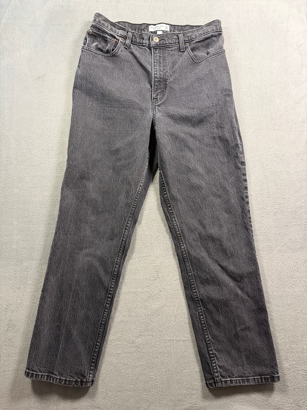 Abercrombie & Fitch High Rise Curve Love Straight Leg Faded Black Jeans Size 30